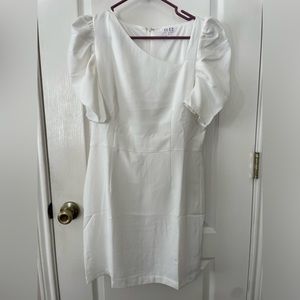TCEC white puff sleeve dress